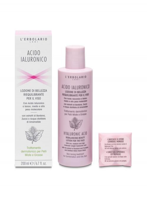 Acido Ialuronico Lozione di Bellezza Riequilibrante per il Viso per pelli miste e grasse 200 ml