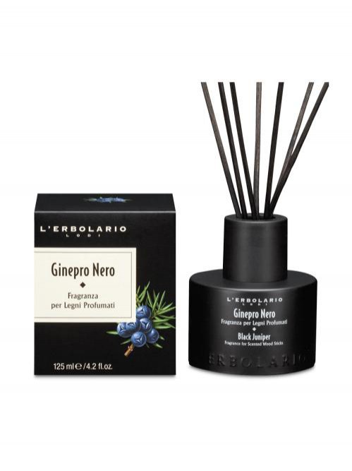 Ginepro Nero Fragranza per Legni Profumati con bastoncini neri 125 ml